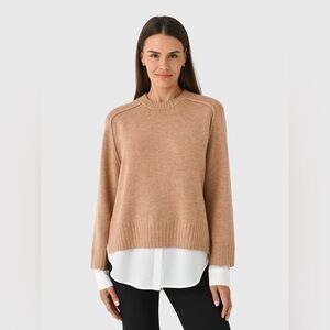 BROCHU WALKER The Parson Crew Looker Wool-Cashmere Sweater Size Small